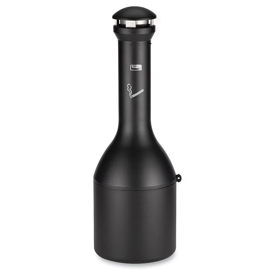 Rubbermaid Rubbermaid 9W3300BK Black Metal Smoking Receptacle — product photo