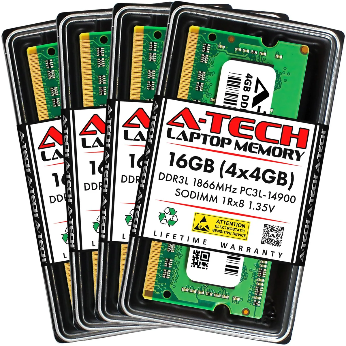 A-Tech A-Tech 16GB (4x4GB) DDR3L 1866 CL13 1.35V laptop RAM — product photo