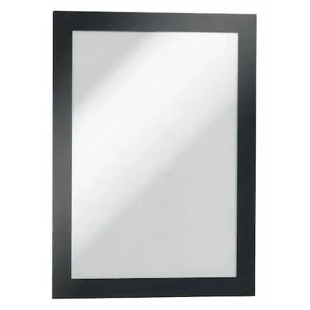 Two black PVC sign holders with surface mount design