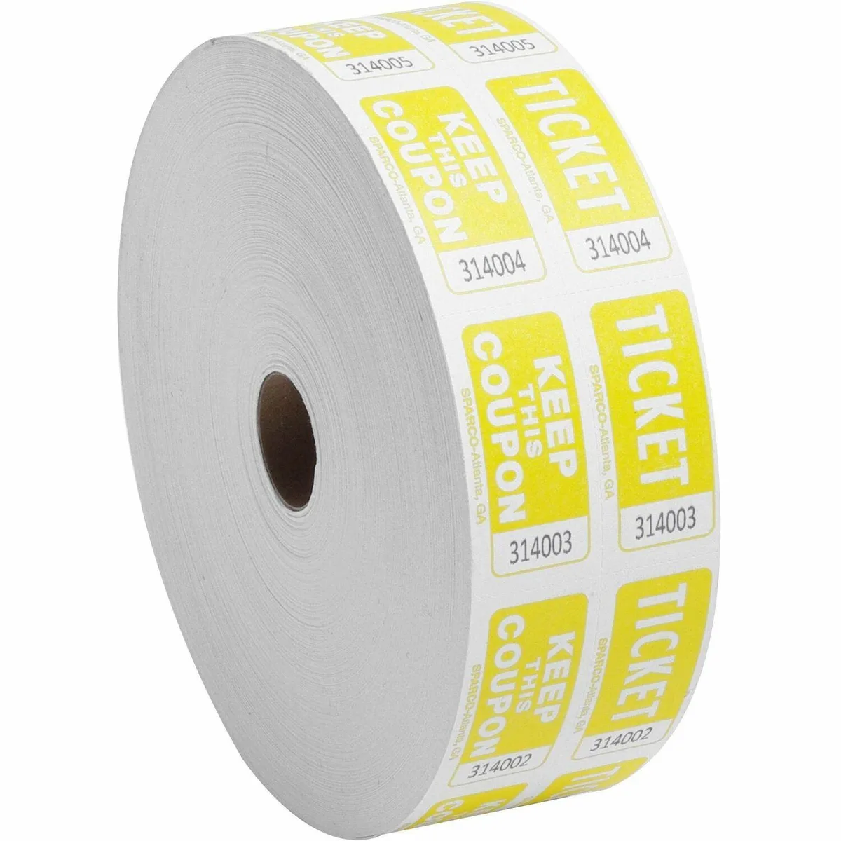Sparco Products Sparco Products 99270 Inventory Supply Ticket Roll Double w/Coupon 2000/RL Yellow — product photo