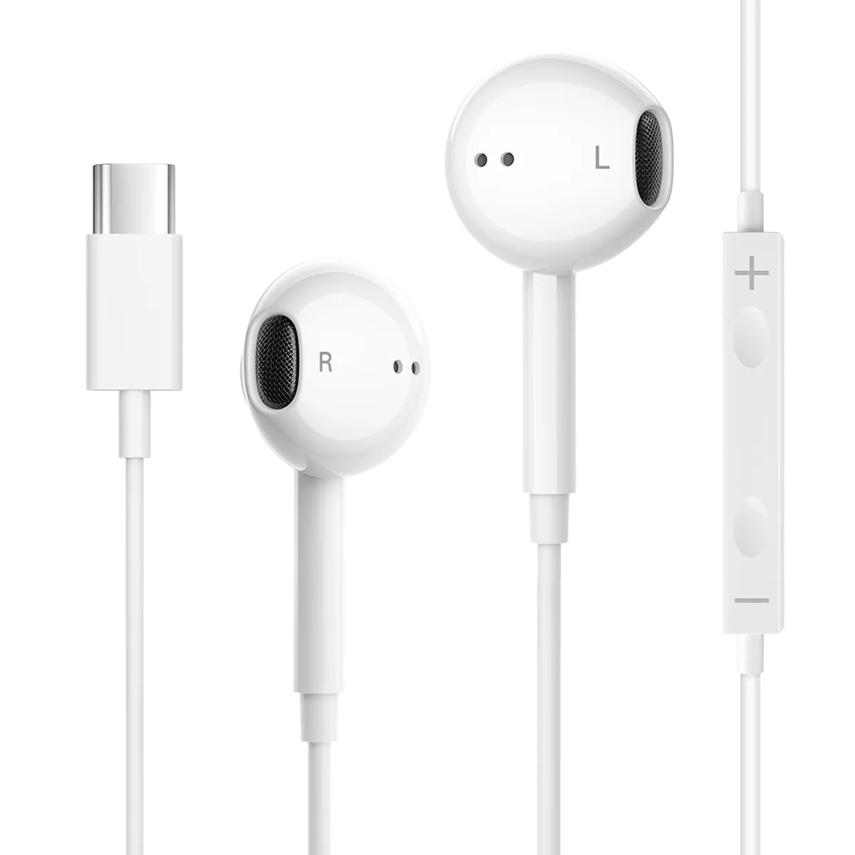 POKYZEN PTC1 USB-C In-Ear Headphones White — product photo
