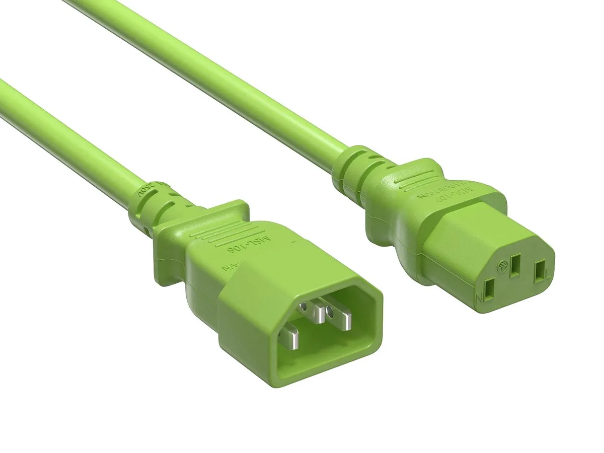 Cable Leader Cable Leader 48in IEC C14 to C13 Power Extension Cord 18 AWG Green — product photo