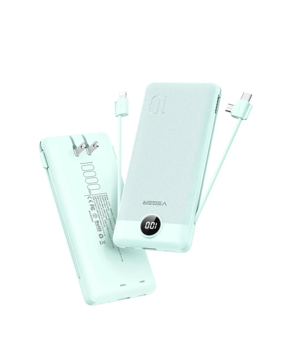 VEGER V1115 10000mAh power bank Green — product photo