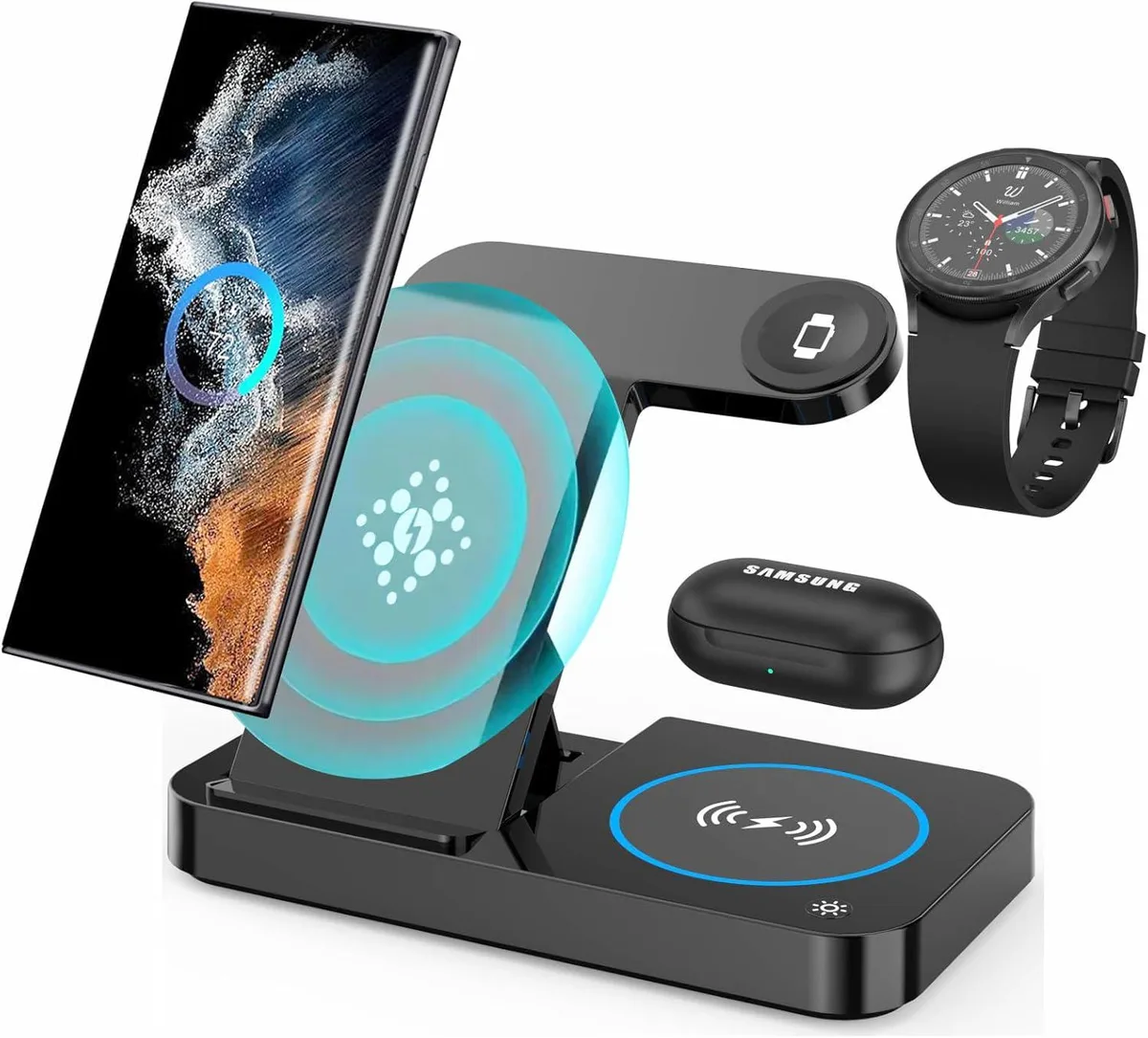 BONAEVER BONAEVER 3-in-1 Wireless Charger Stand Black — product photo