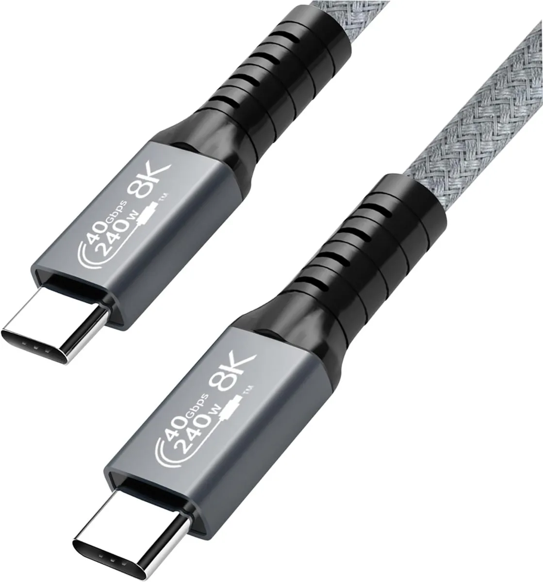 ESTONE ESTONE USB4 Cable 4FT 240W 40Gbps 8K@60Hz Grey — product photo