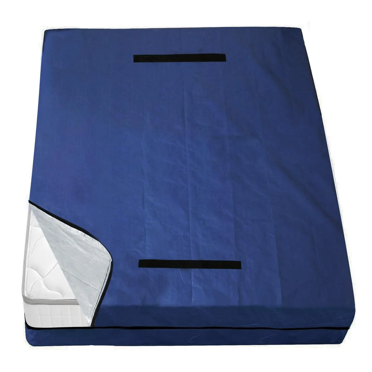 Navy queen mattress bag 82x63x15 inches with handles and zipper