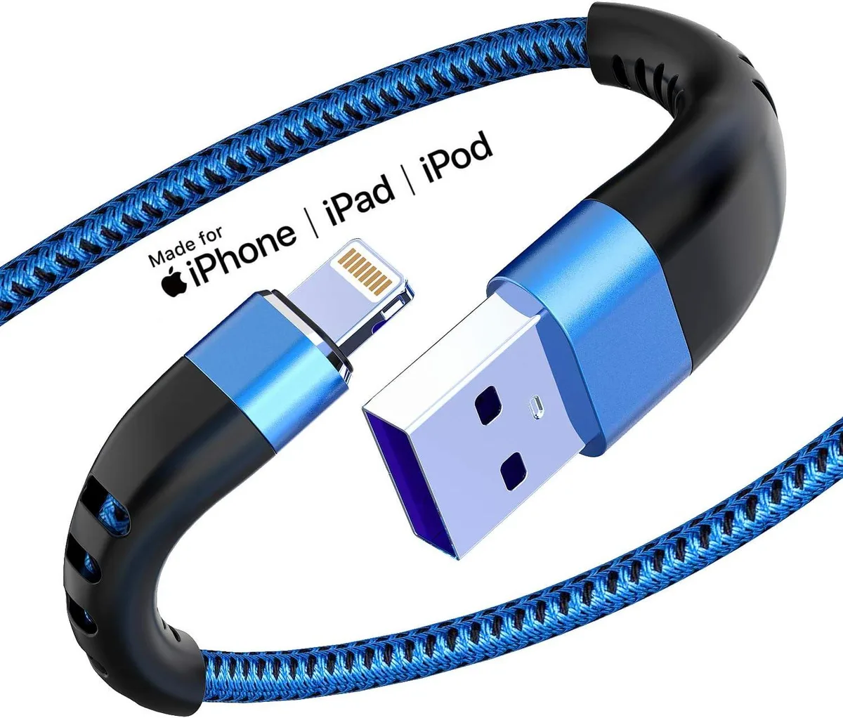 MCHOSE MCHOSE 2-Pack Lightning Cable 3ft Blue iPhone 11 12 13 14 — product photo