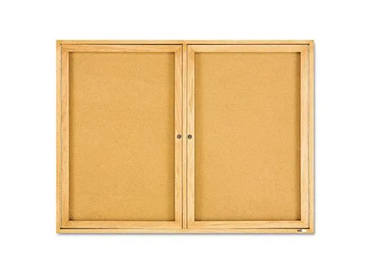 Quartet Quartet 364 Enclosed Bulletin Board 48 x 36 Oak Frame — product photo