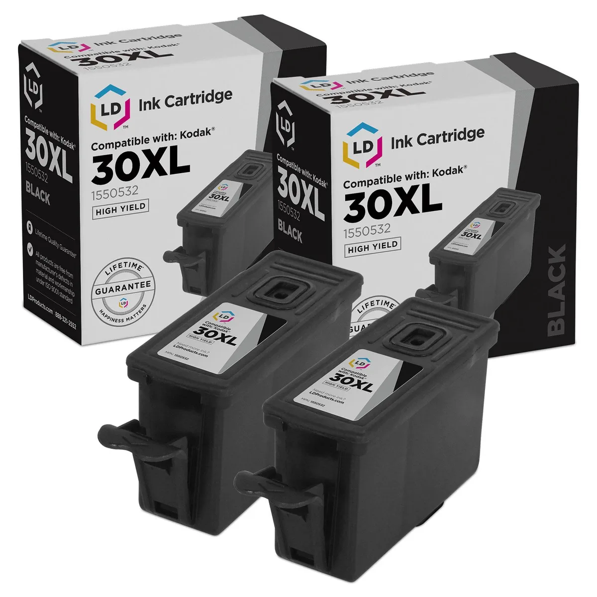 LD Products LD Products Compatible Ink Cartridge for Kodak 30XL 1550532 Black 2-Pack — product photo