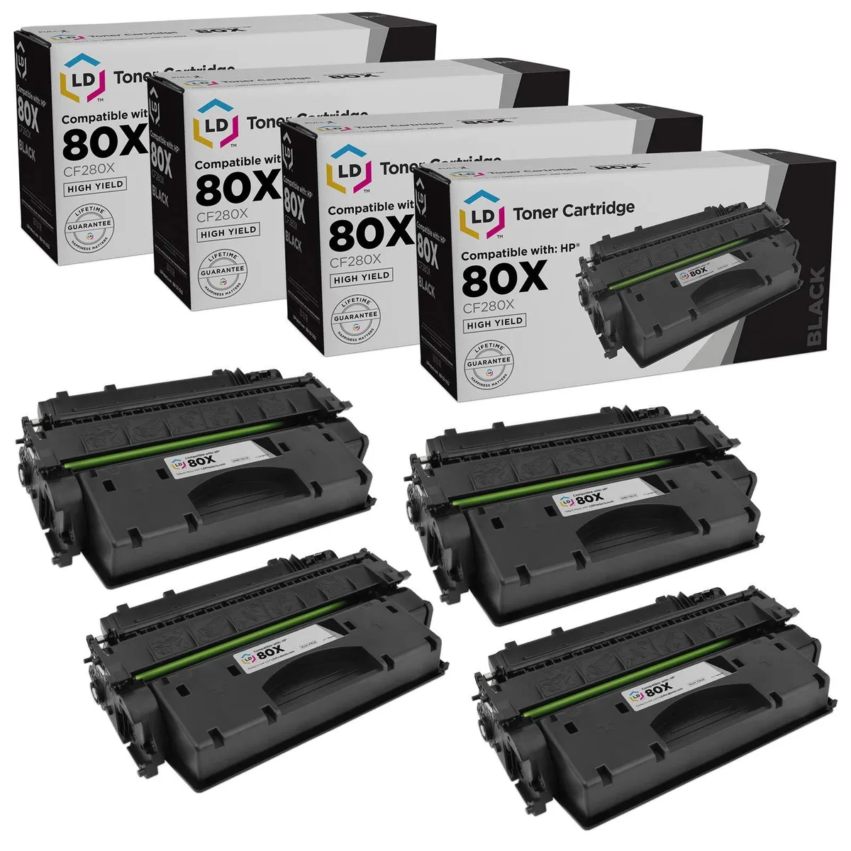 LD Products LD Products 80X Toner Cartridge CF280X High Yield Black 4-Pack — product photo