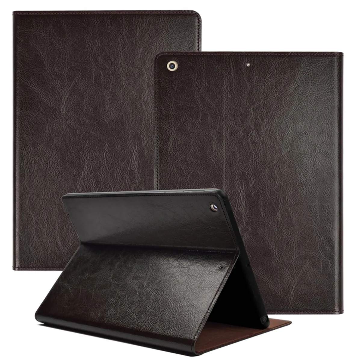 Batianda Batianda 2 in 1 accessory leather case 10.2 inch 9th/8th/7th Gen Dark Brown — product photo