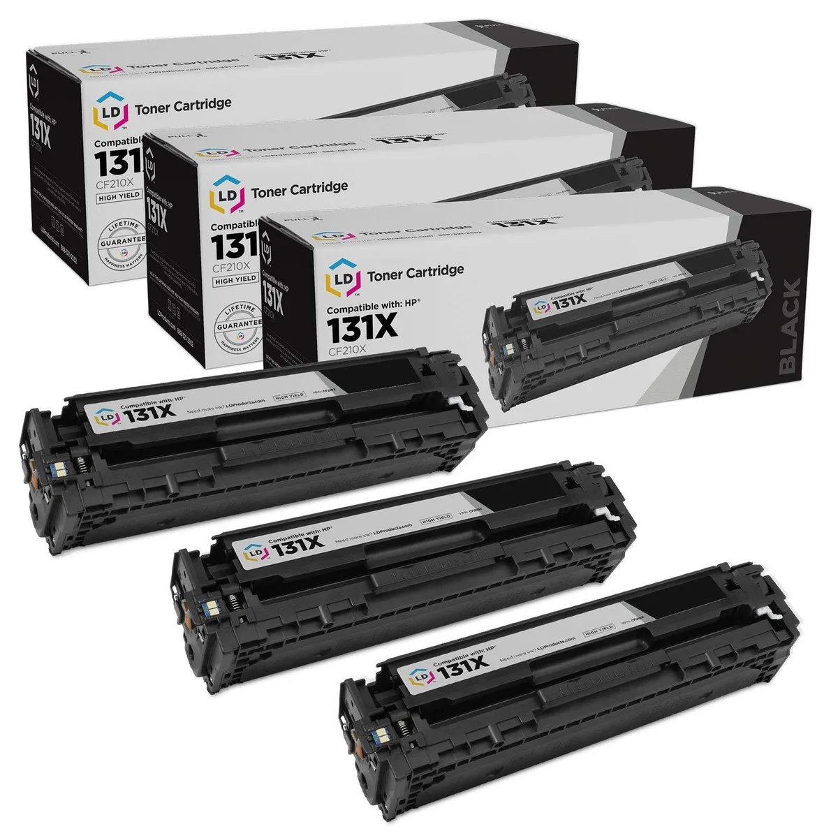LD Products LD Products CF210X 131X High Yield Black Toner Cartridge 3-Pack — product photo