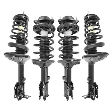 Boxed set of four silver strut assemblies with springs and mounts