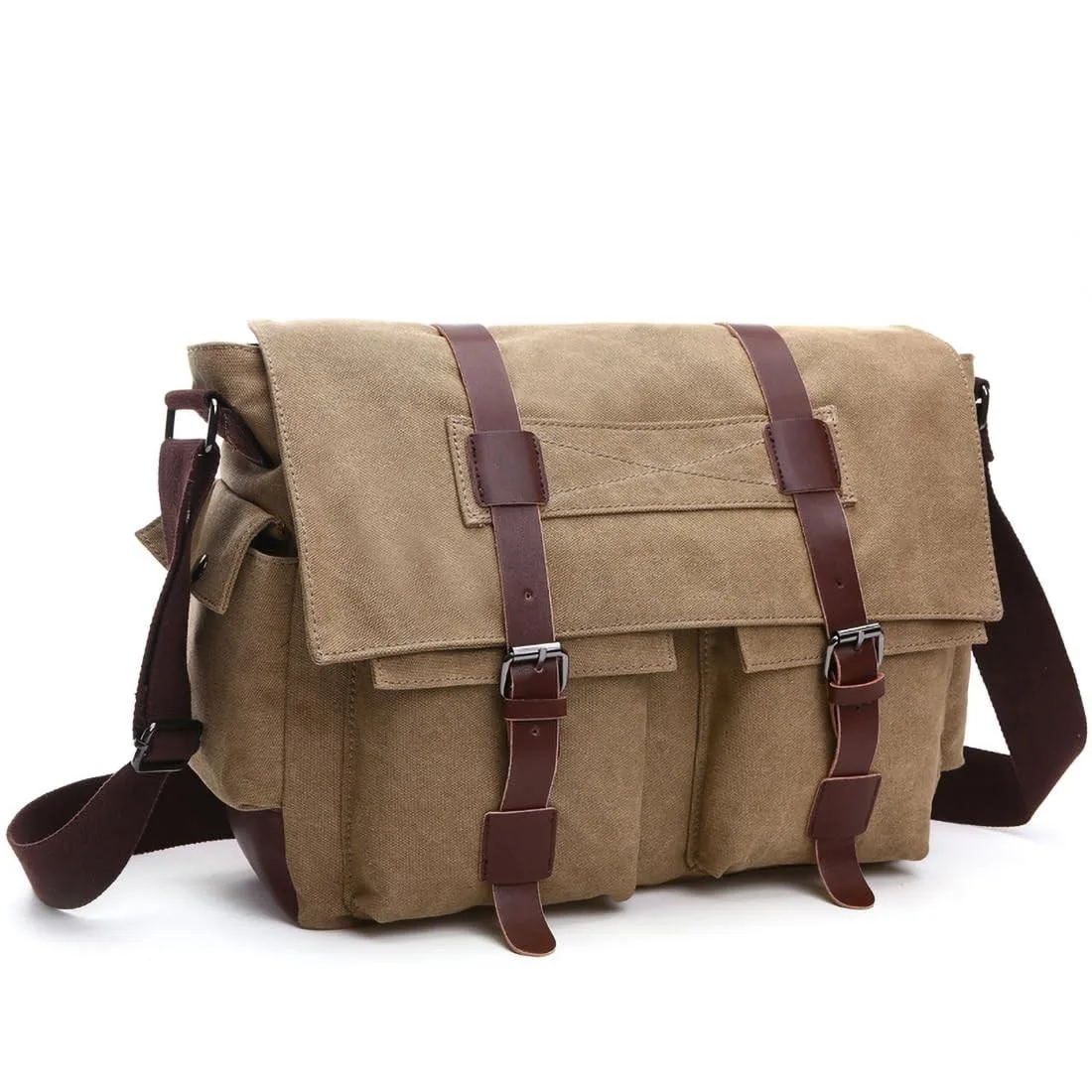 Adafruit Adafruit Vintage Canvas Messenger Bag 15.6 Inch Laptop Crossbody Satchel — product photo