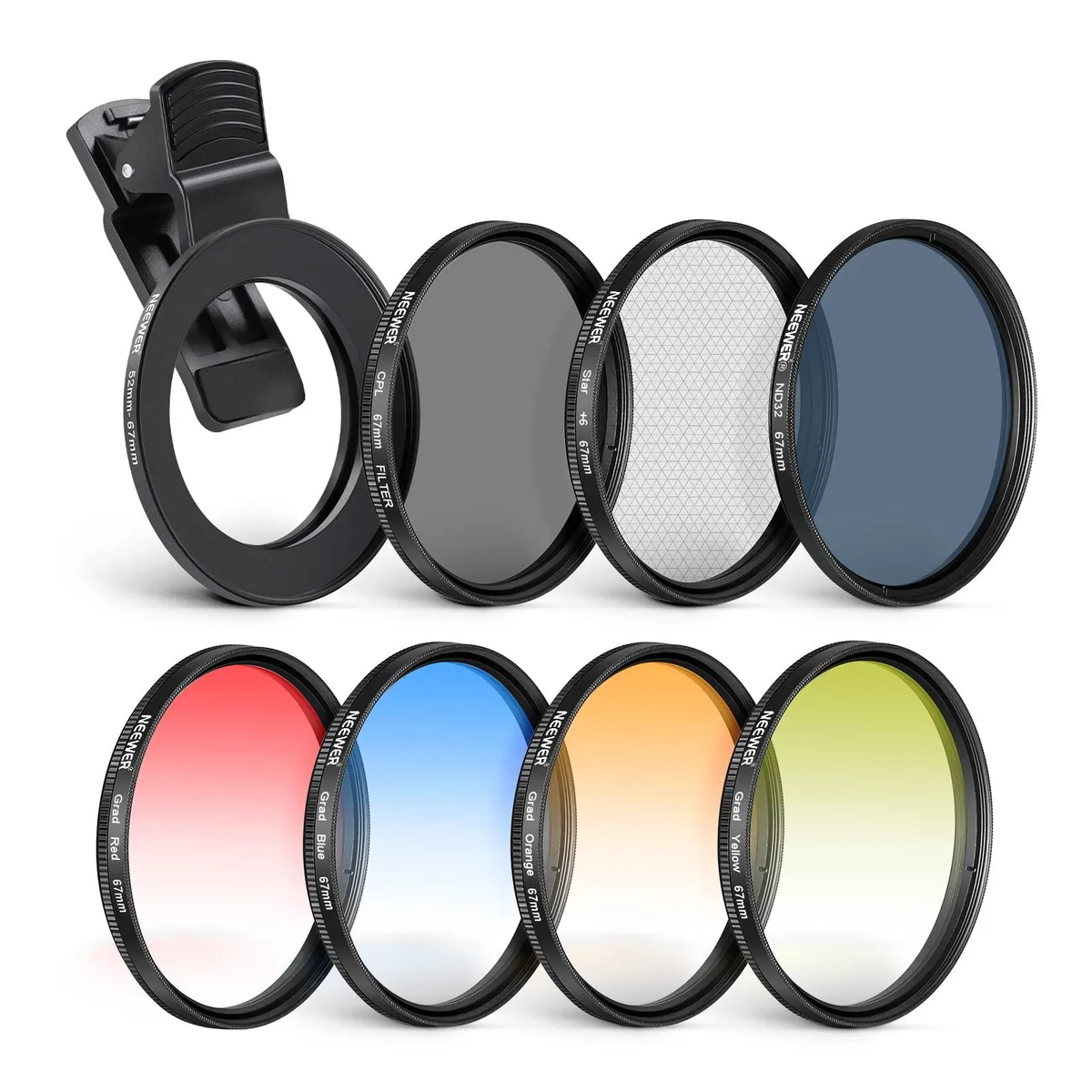 NEEWER 10102173 67mm Filter Kit with Phone Clamp — product photo