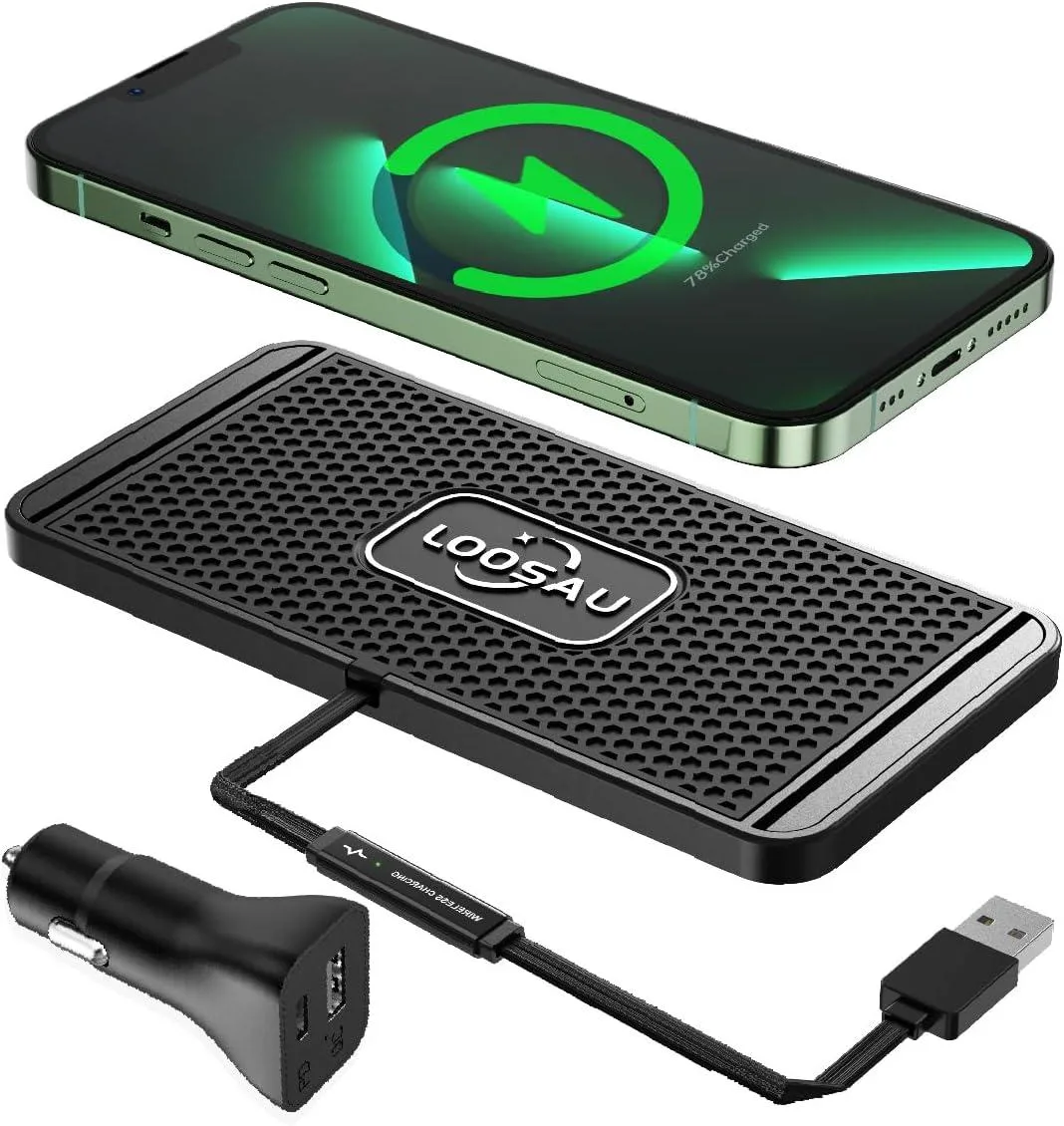 Hamzan Hamzan Wireless Car Charger 15W DIY Trim Pad 30CM Cable — product photo
