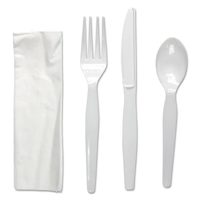 Boardwalk Boardwalk FKTNHWPSWH Four-Piece Cutlery Kit White 250/Carton — product photo