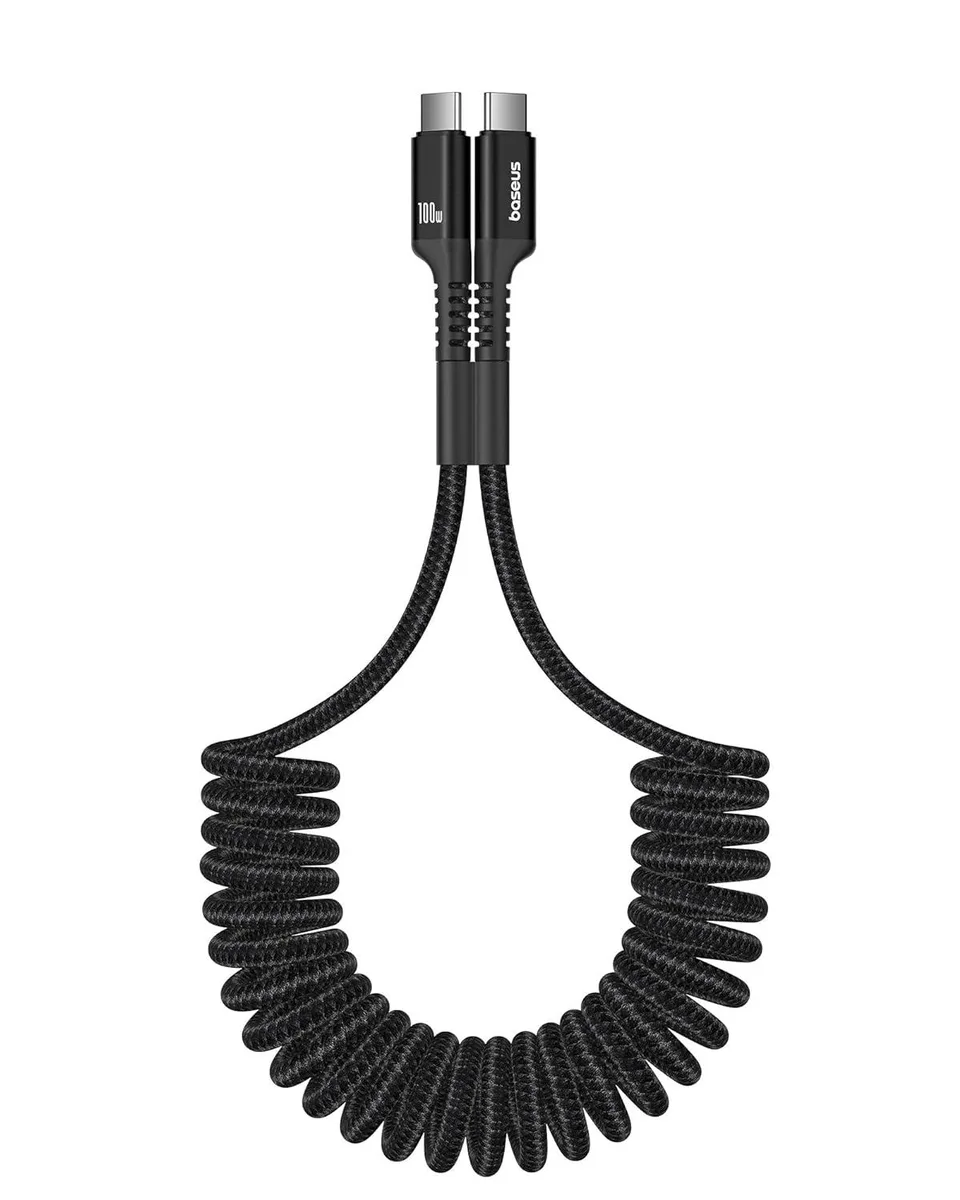 RUOCLRIS RUOCLRIS USB-C to USB-C Coiled Cable PD 100W 5A 480Mbps 3.3ft — product photo