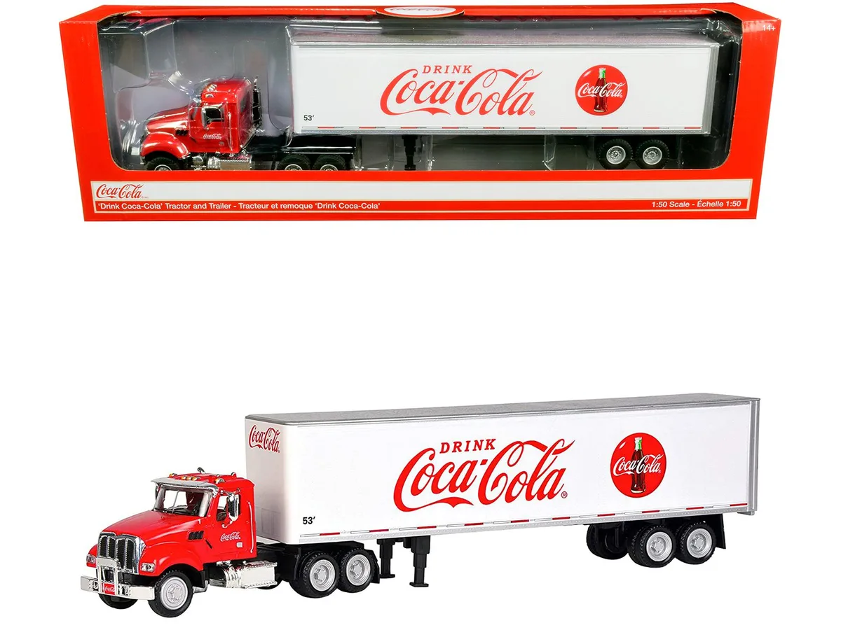 Motor City Classics Motor City Classics 1/50 Coca-Cola Truck Tractor 53' Trailer Red White — product photo