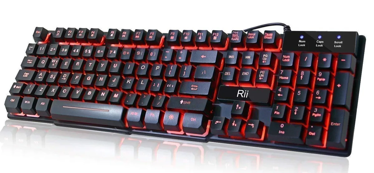 Philips RK100 3-Color LED USB Gaming Keyboard 104 Keys 43x13.6x2.6cm — product photo