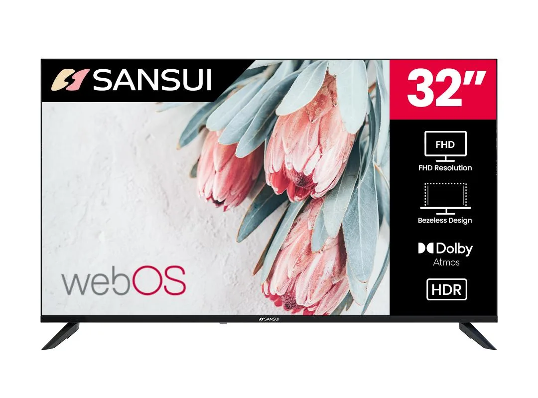 SANSUI 32 inch frameless VA Series Full HD LED Smart webOS TV