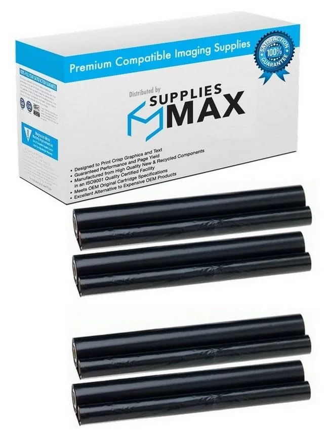 SuppliesMax SuppliesMax Sharp UX-5CR_2PK Compatible Fax Imaging Film 4 Pack 150 Page Yield Black — product photo