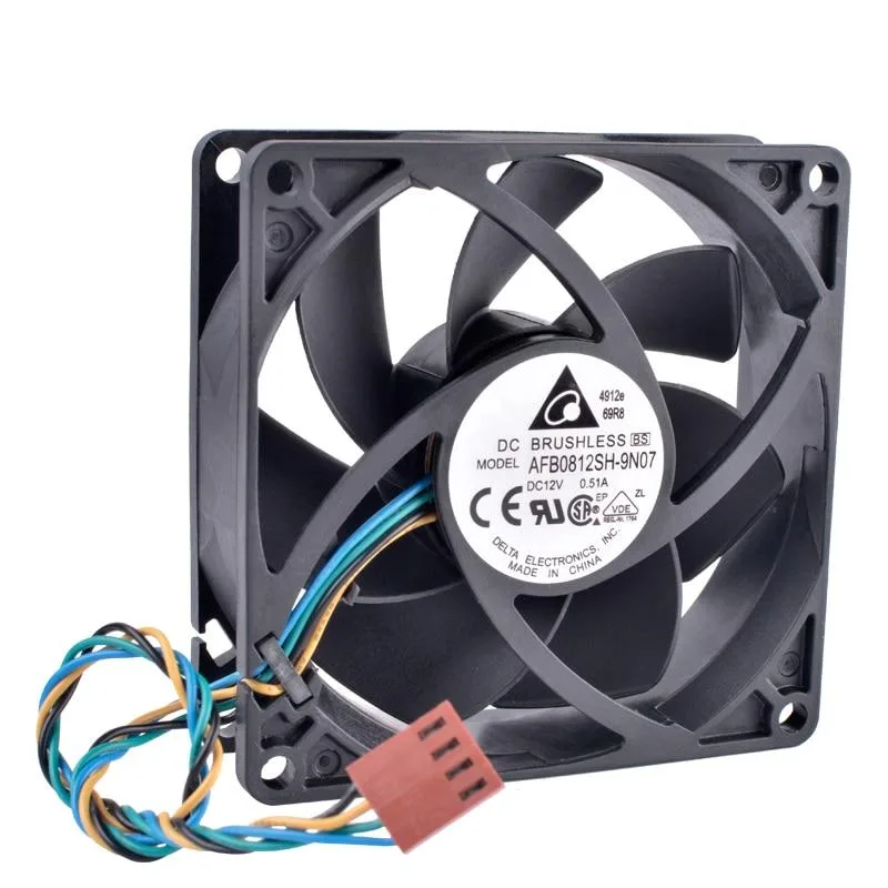 WMtec WMtec AFB0812SH case fan 80×80×25 mm 12 V 0.51 A 4-pin 1000-4500 RPM 18-63 CFM 64 Pa 15-44 dB — product photo