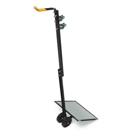 Square glass mirror in metal frame with telescoping handle and bicycle grip