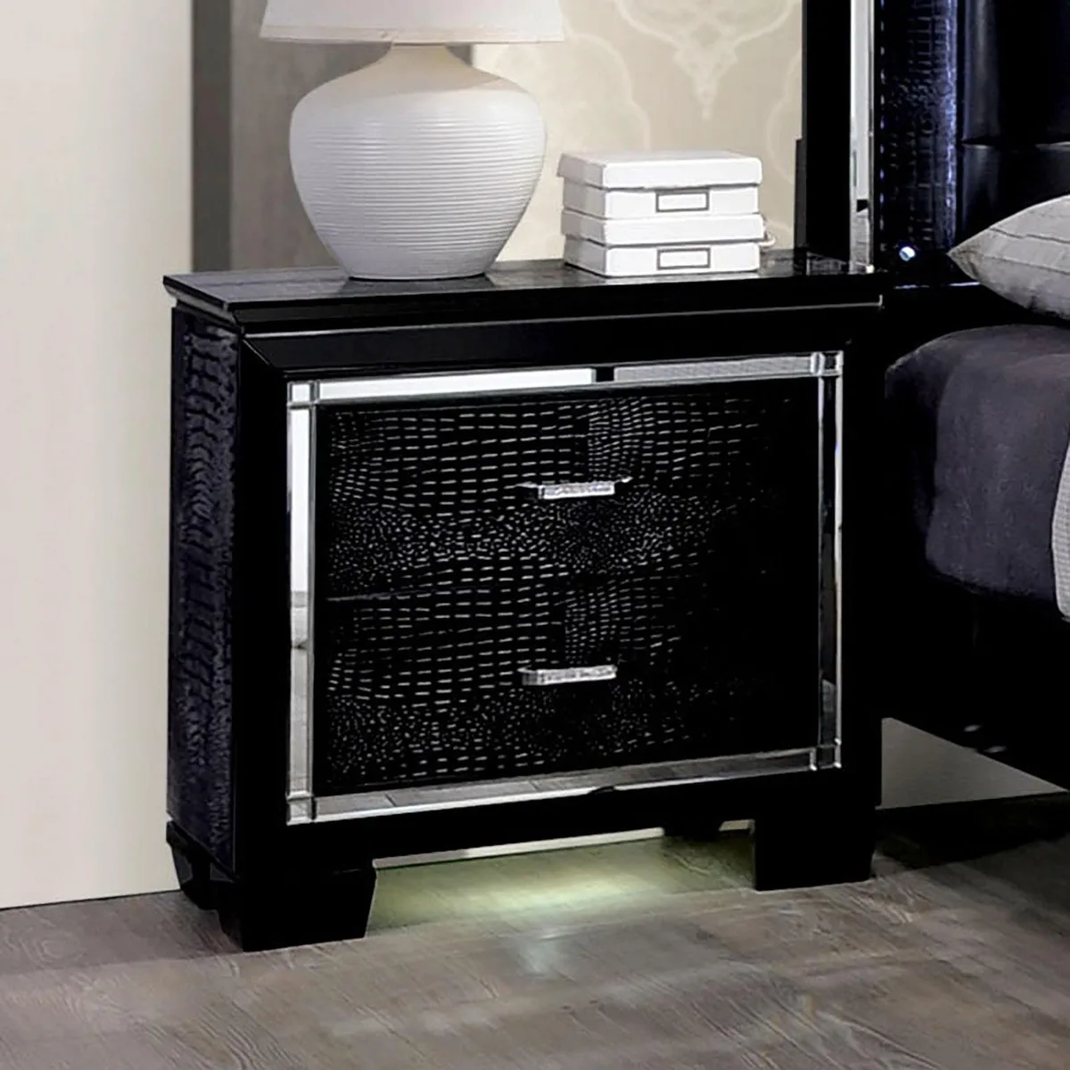 tuphen tuphen Contemporary Nightstand Black LED 30 17 29 — product photo