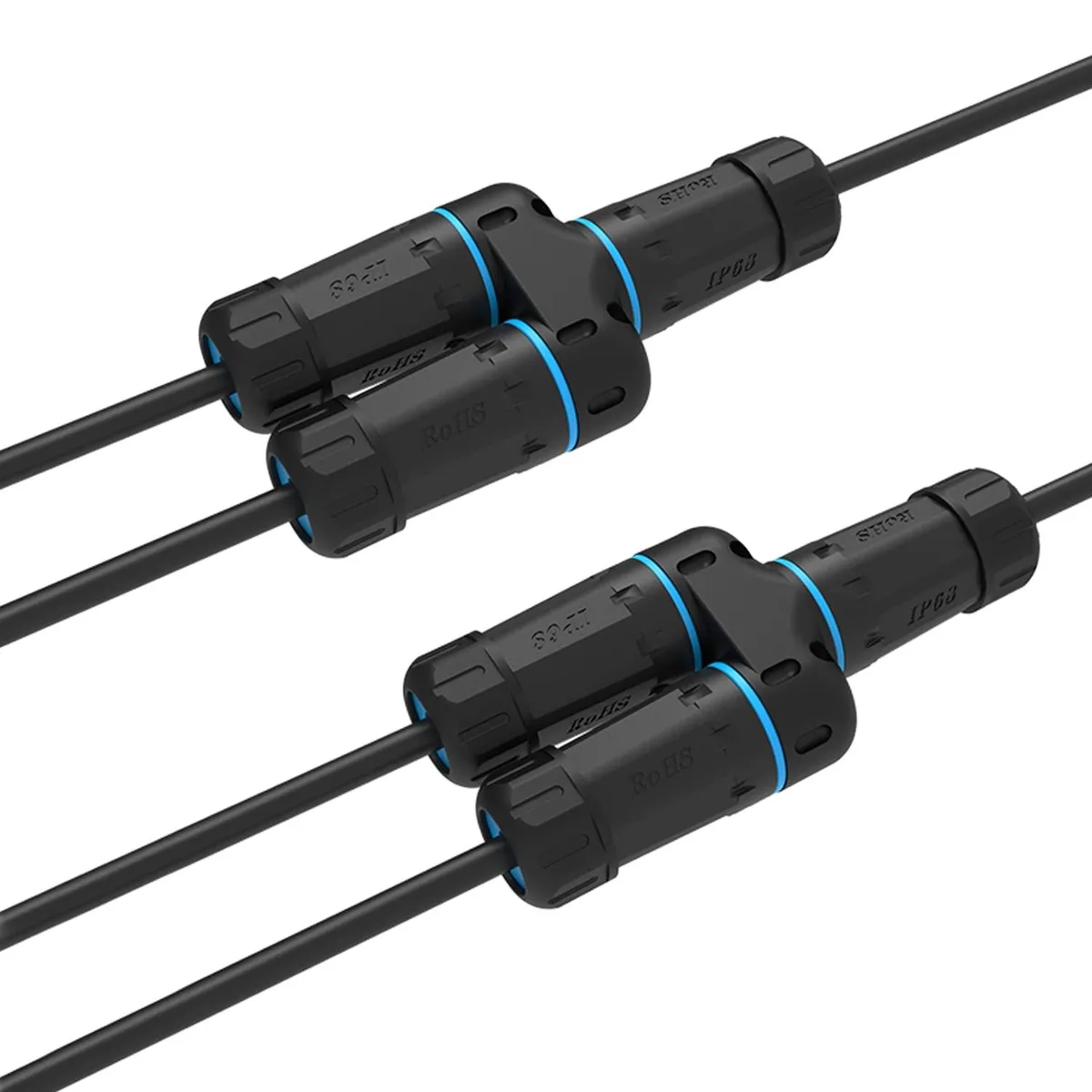 Vszerda Vszerda IP68 Waterproof RJ45 Coupler Splitter 1 in 2 Out Cat6 Ethernet Cable — product photo