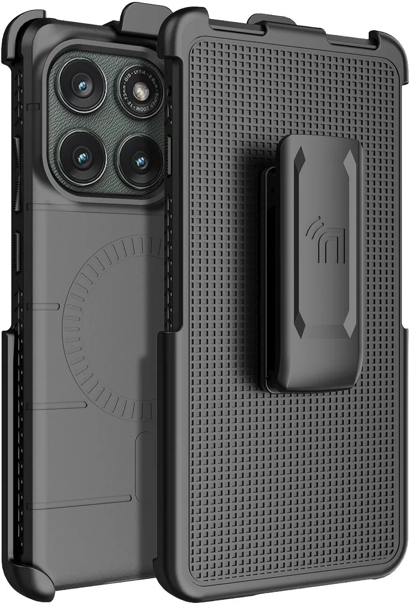 Nakedcellphone Nakedcellphone Case &amp; Belt Clip for Motorola Edge 2025 5G - Black (MagSafe) — product photo