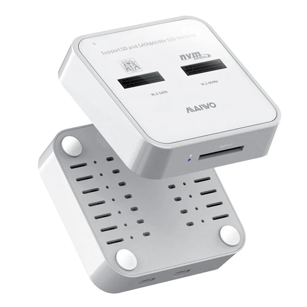 YINGHUA YINGHUA K3016SD dual M.2 SSD dock 10Gbps SATA NVMe SD reader — product photo