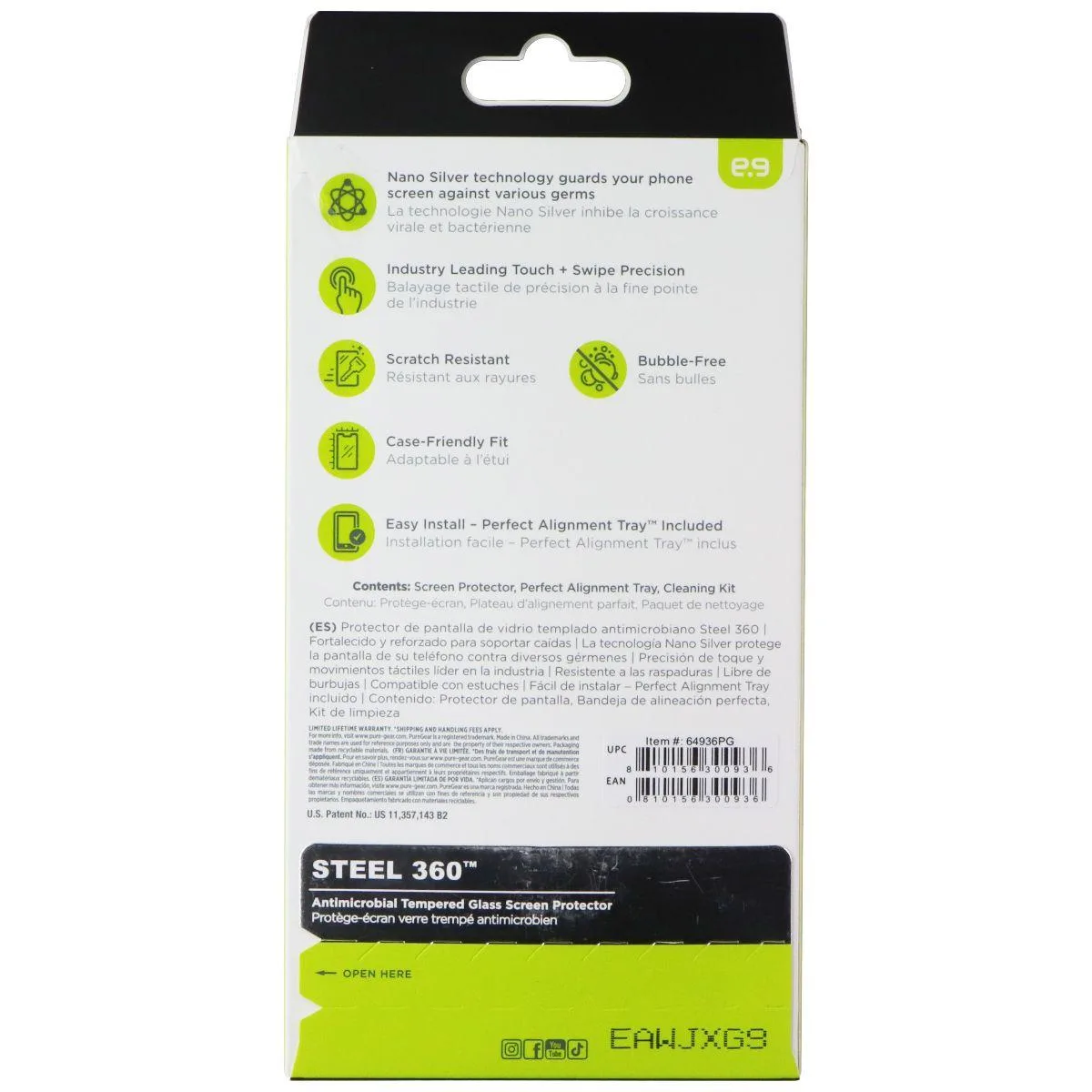 PureGear PureGear Steel 360 Tempered Glass Screen Protector for Google Pixel 9 / Pixel 9 Pro — product photo