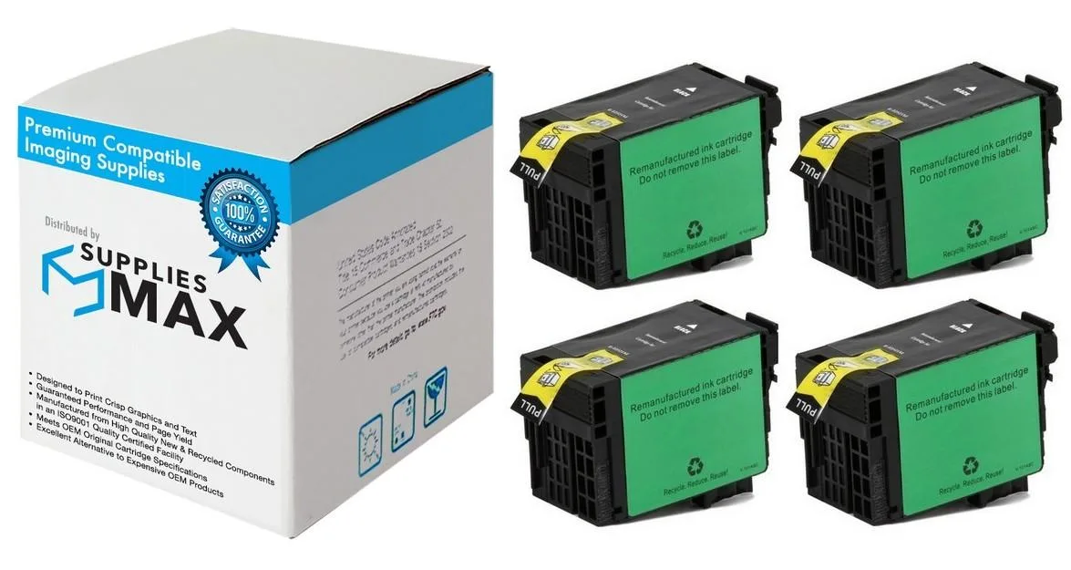 SuppliesMax SuppliesMax T252XL 4-pack Black Inkjet Cartridge 1100 Pages — product photo