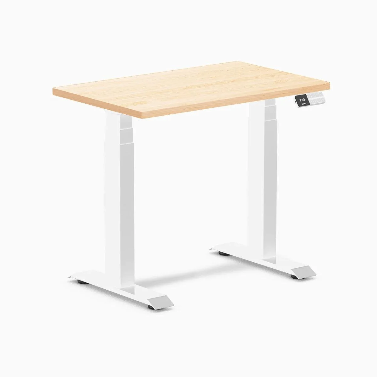 Desky Desky Dual Mini Hardwood Sit Stand Desk Maple 32 x 20 in White — product photo