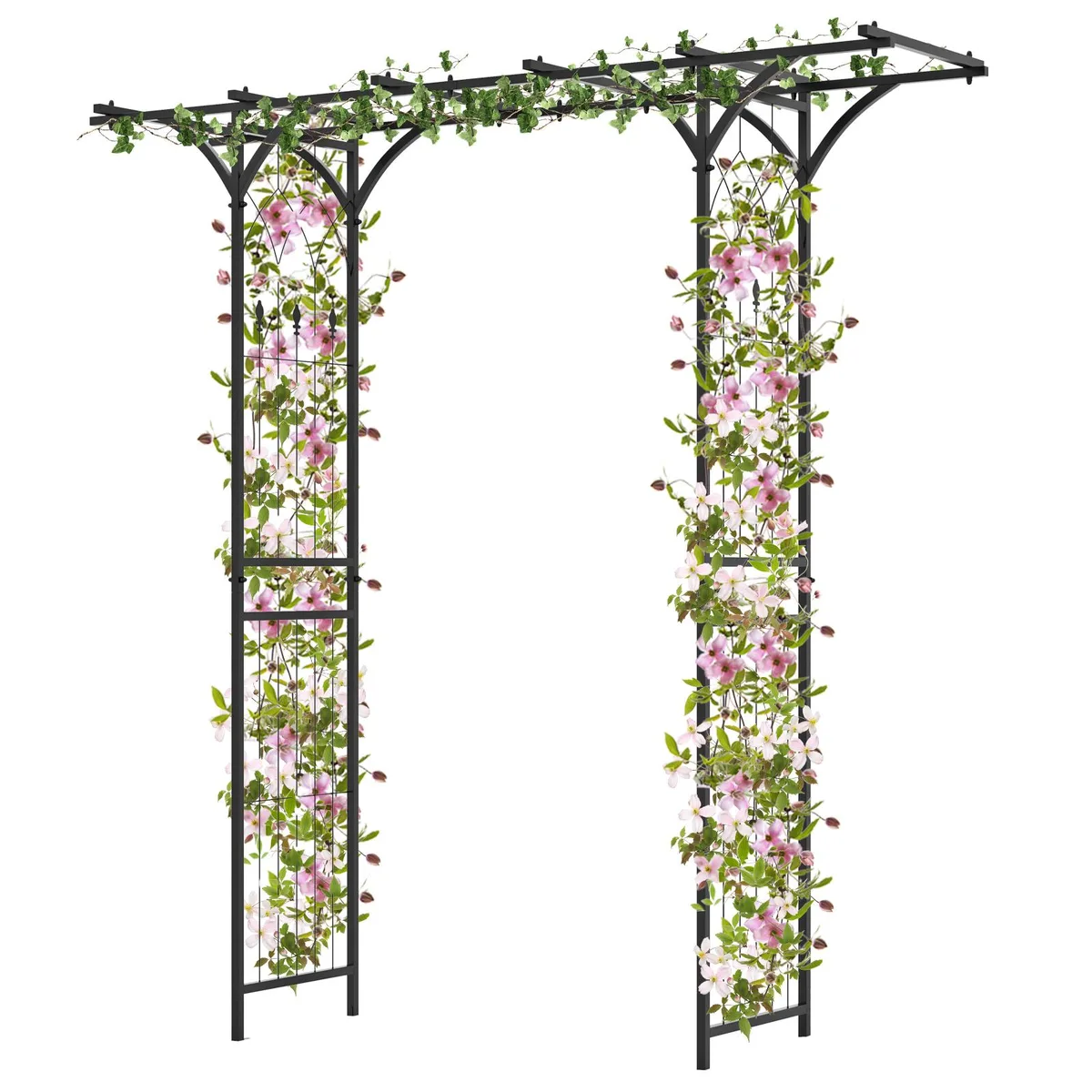 SlickBlue SlickBlue 6.8 ft Garden Arbor with Trellises Black — product photo