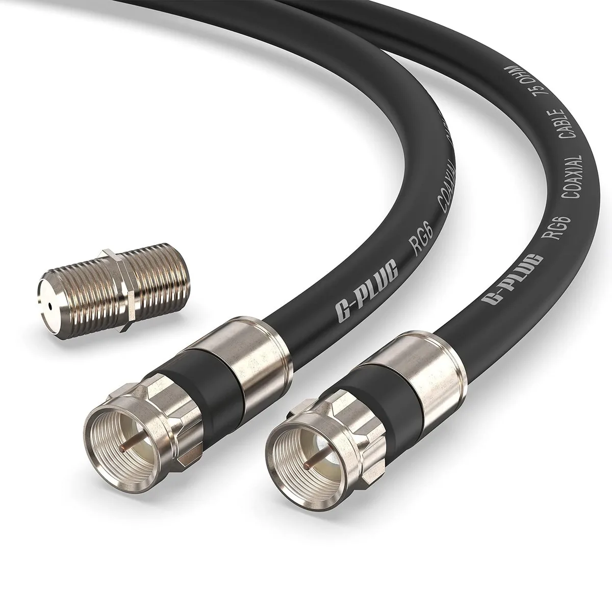 PISKEKAT PISKEKAT 50ft RG6 Coaxial Cable 75ohm Black — product photo