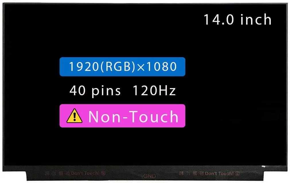 NUOLAISUN NUOLAISUN 14.0" Laptop Screen LQ140M1JW49 LM140LF1F01 40pin 120Hz 144Hz FHD 1920x1080 Non-Touch — product photo