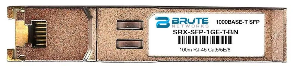 Brute Networks Brute Networks SRX-SFP-1GE-T 1000BASE-T RJ45 SFP transceiver 100m — product photo