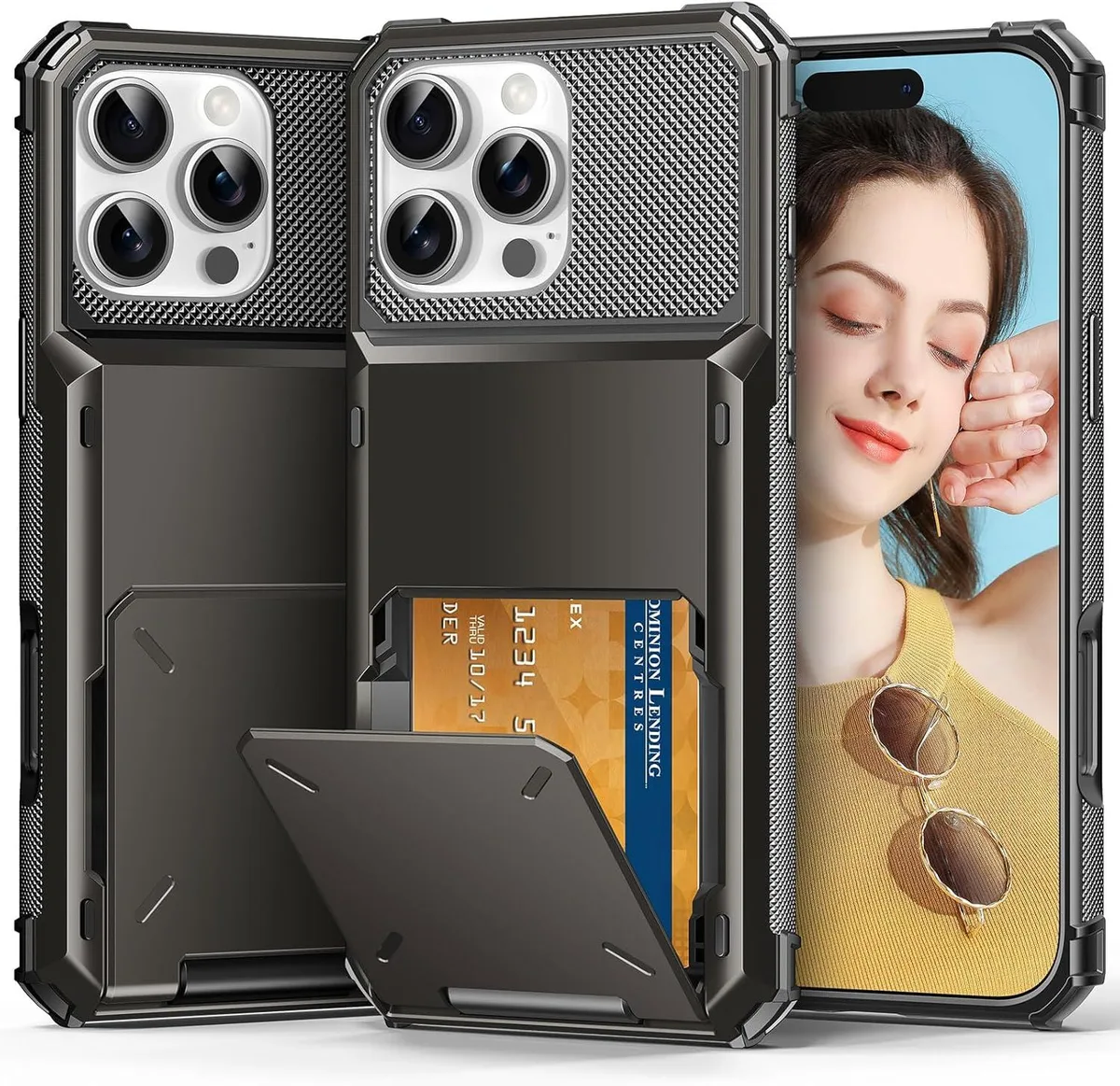 BONAEVER BONAEVER iPhone 16 Pro Max 6.9 inch Wallet Case with Card Holder Black — product photo