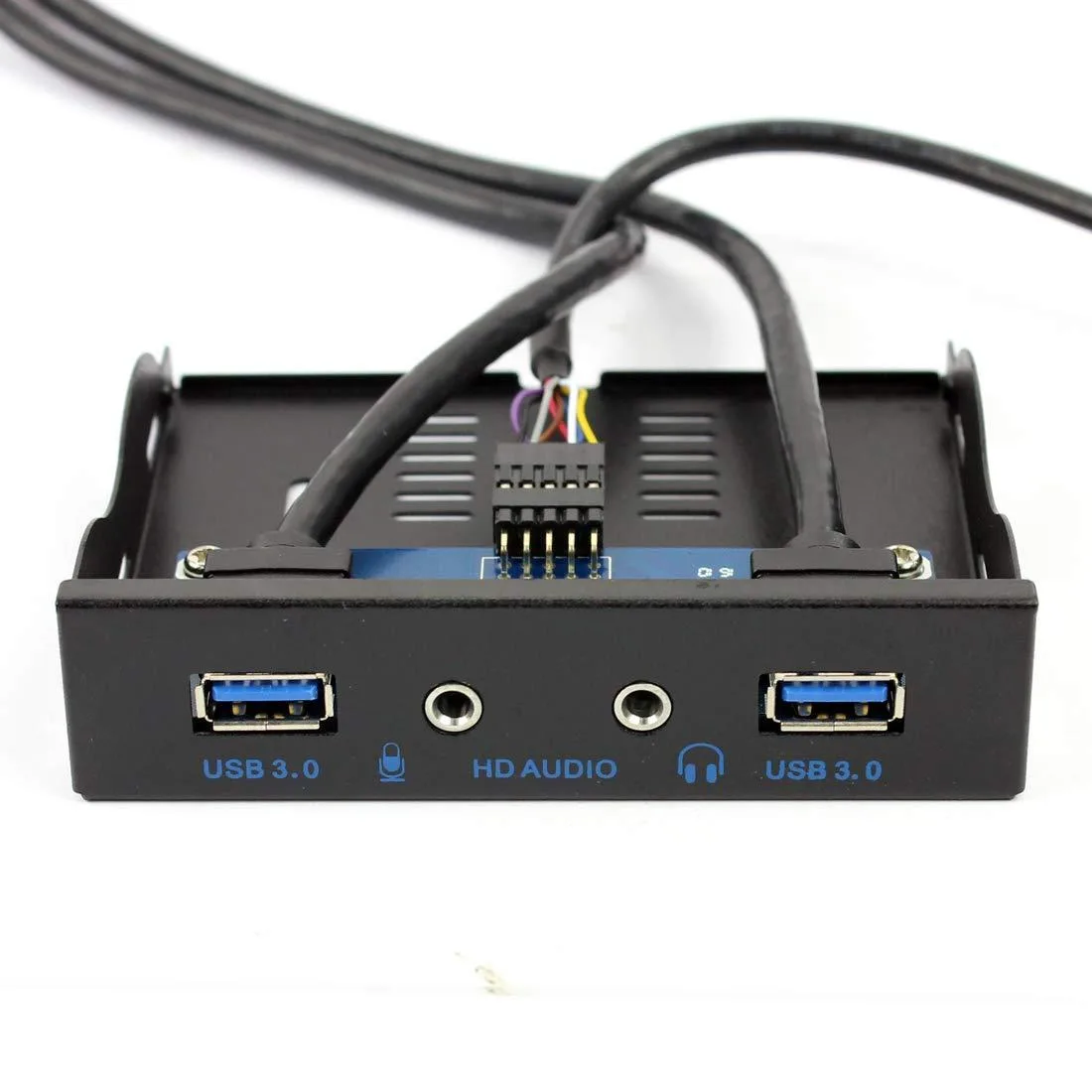 Vszerda Vszerda 2-Port USB 3.0 Front Panel Bracket 3.5" Bay 19-Pin HD Audio Black — product photo