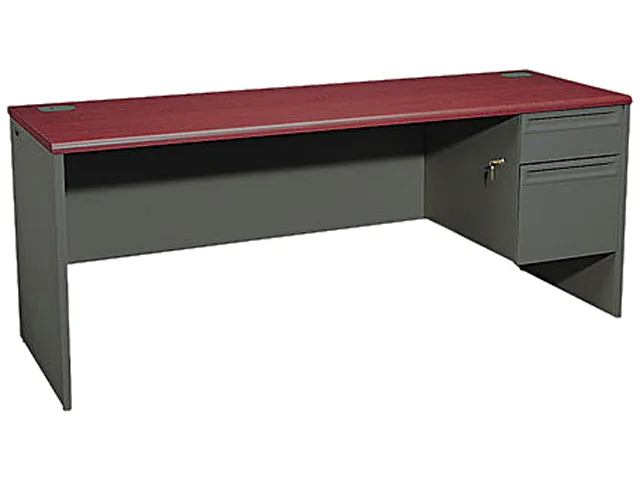 HON HON 38856RNS 38000 Series Right Pedestal Credenza 72.00" W Mahogany Charcoal office furniture — product photo