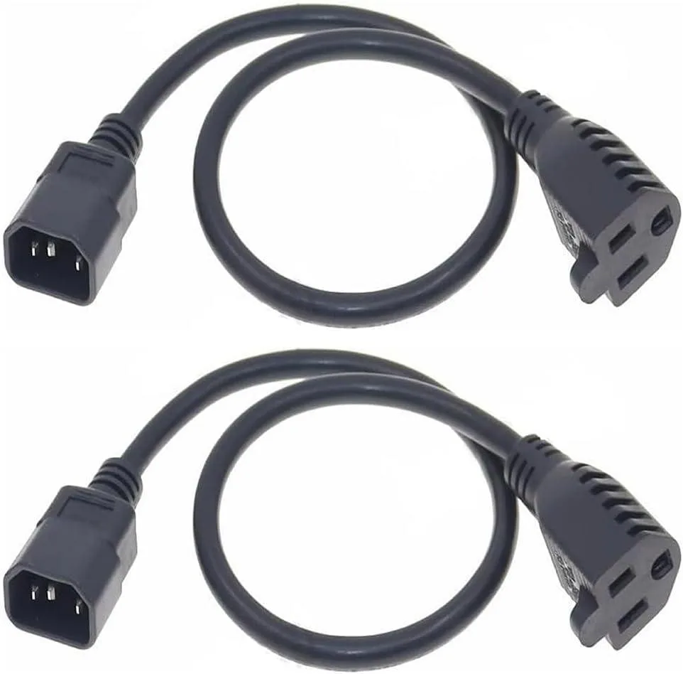 TeKit TeKit C14 to NEMA 5-15R 1.64ft 18AWG 2-Pack Power Extension Cord — product photo