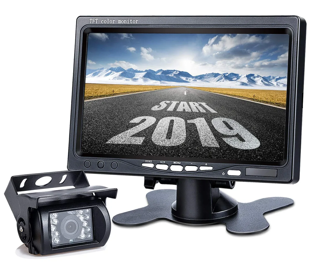 Werleo Werleo Backup Camera Monitor Kit 1024x600 IP69 7 inch 18 LED 4-pin car electronics accessory — product photo