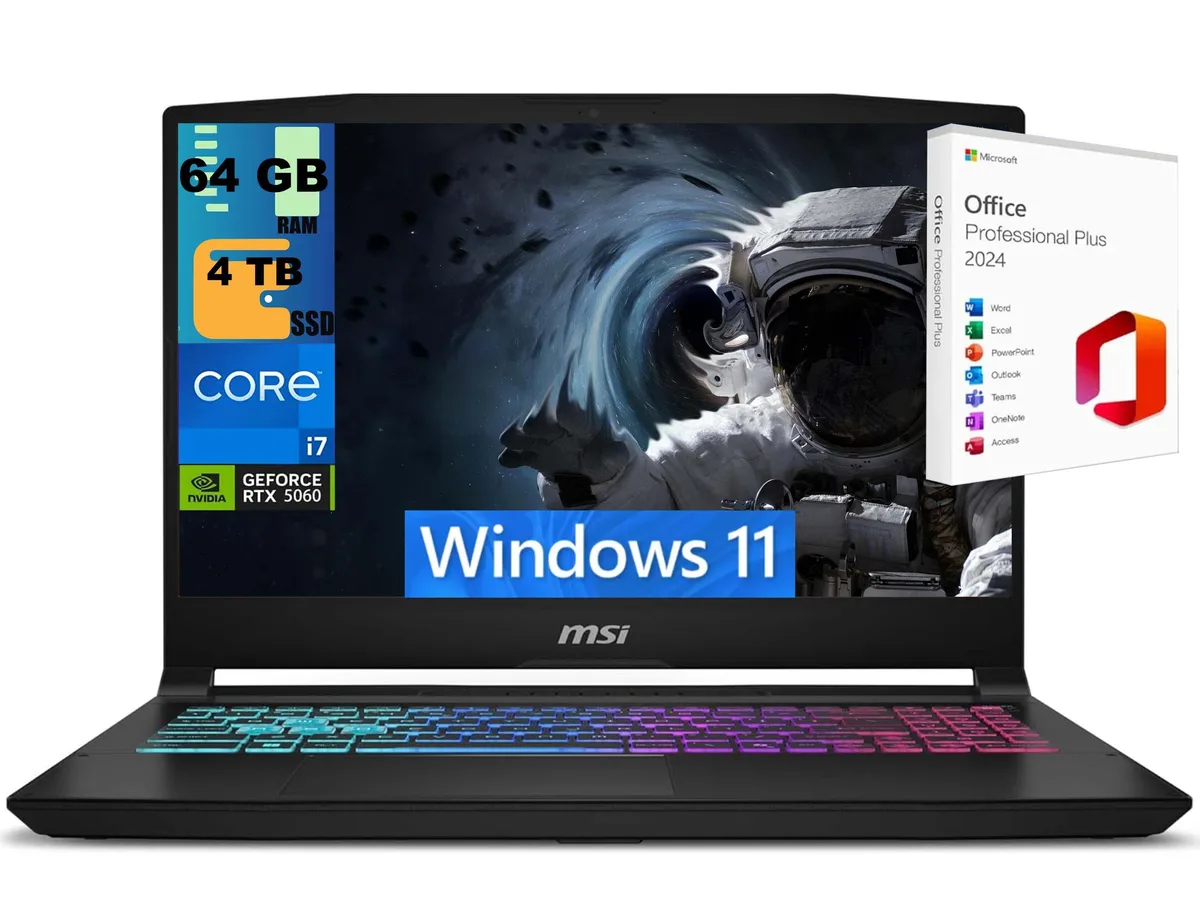 MSI MSI Katana 15 15.6" 165Hz QHD i7-14650HX RTX 5060 64GB 4TB gaming laptop — product photo
