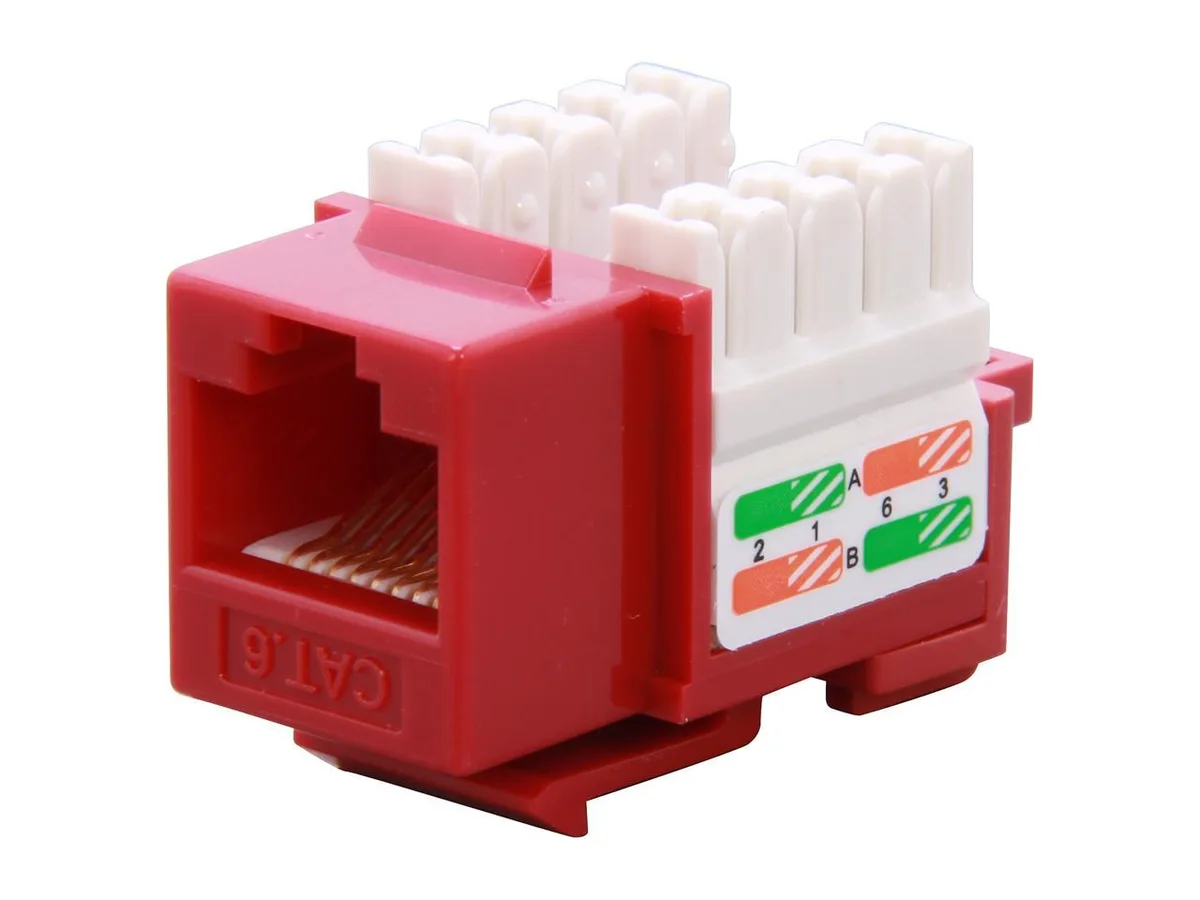 sakose sakose RJ45PD-R Cat. 6 Punch Down Keystone Jack Red — product photo
