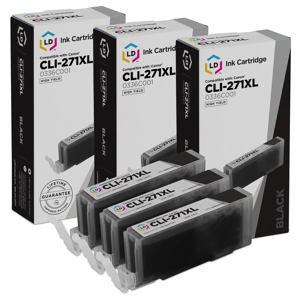 LD Products LD Products CLI-271XL 0336C001 Black Ink Cartridge 3PK High Yield — product photo