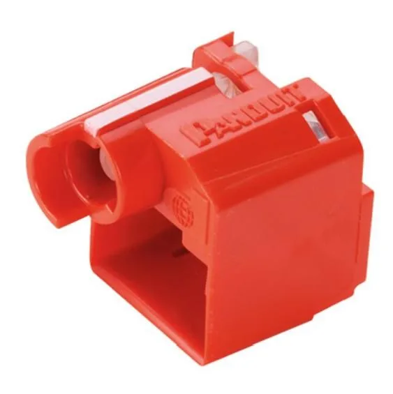 Panduit Panduit PSL-DCPLRX RJ45 Plug Recessed Lock-in Device Red 10 Pack + Tool — product photo