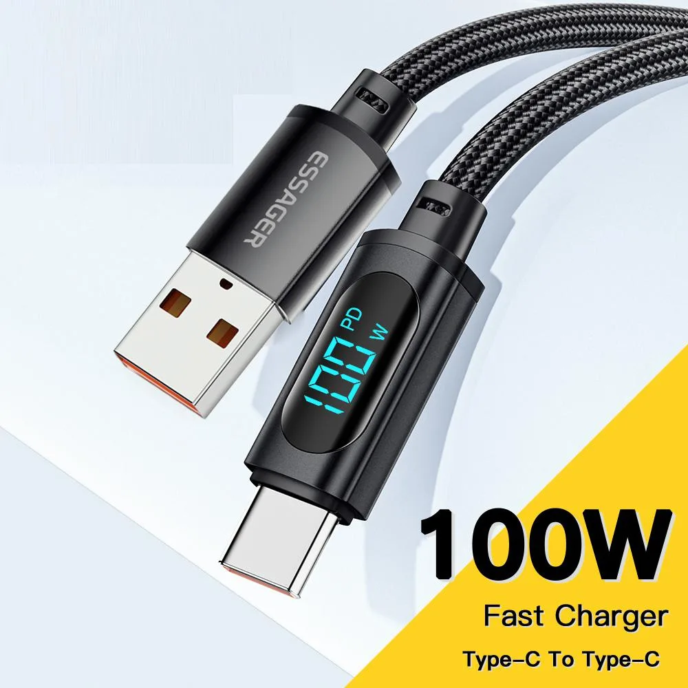 ESTONE ESTONE Essager XR USB-A to USB-C Cable 100W LED Display 6.6ft — product photo