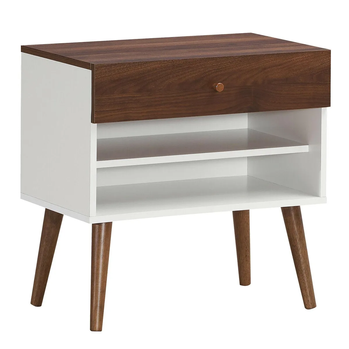 SlickBlue SlickBlue Mid-Century Nightstand White Walnut 23.5" x 15" x 23.5 — product photo